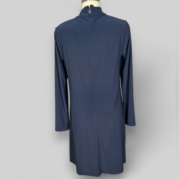 Tommy Hilfiger Navy Blue Neck Twist Tunic Dress with TH zipper hanging tag sz12 - Picture 3 of 9